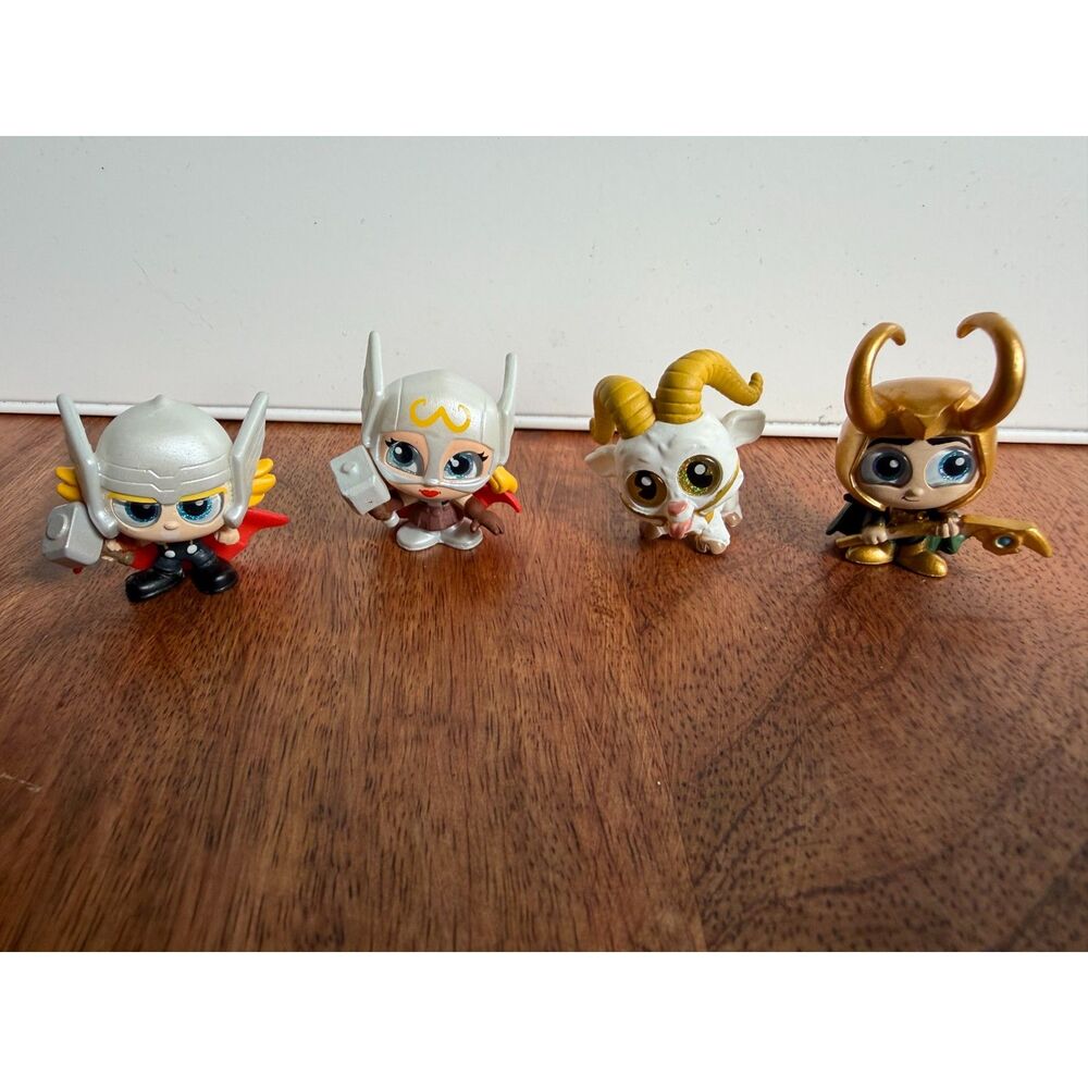 Marvel Doorables Thor & Loki Lot – Mighty Thor, Thor, Loki, Goat Figures